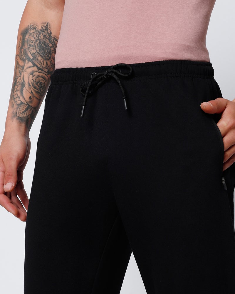 bewakoof Men's Black Warm Joggers - Image 4